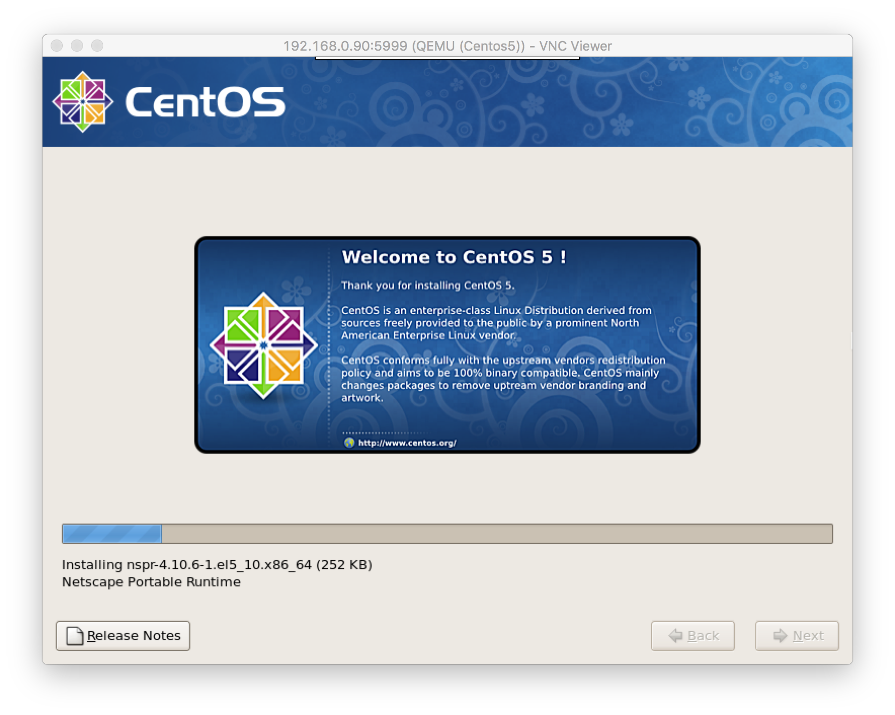 CentOS 5 installation